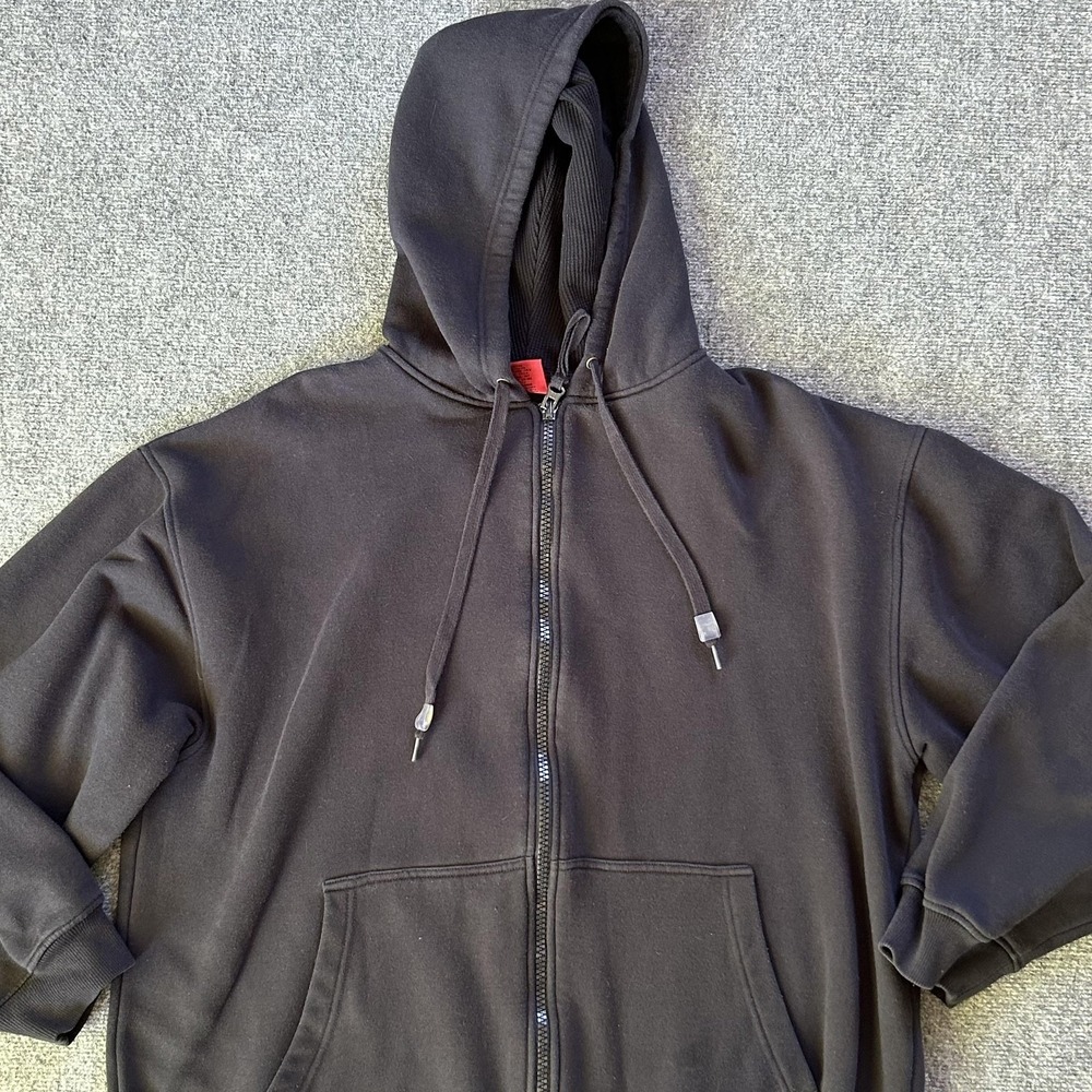 Second Skin Hoodie Men 3XL Black Full Zip Jacket‎ Sweatshirt Heavyweight